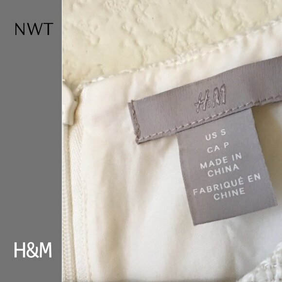 H&M Cream Tweed Boucle Mini Dress, Sz S - Picture 6 of 11